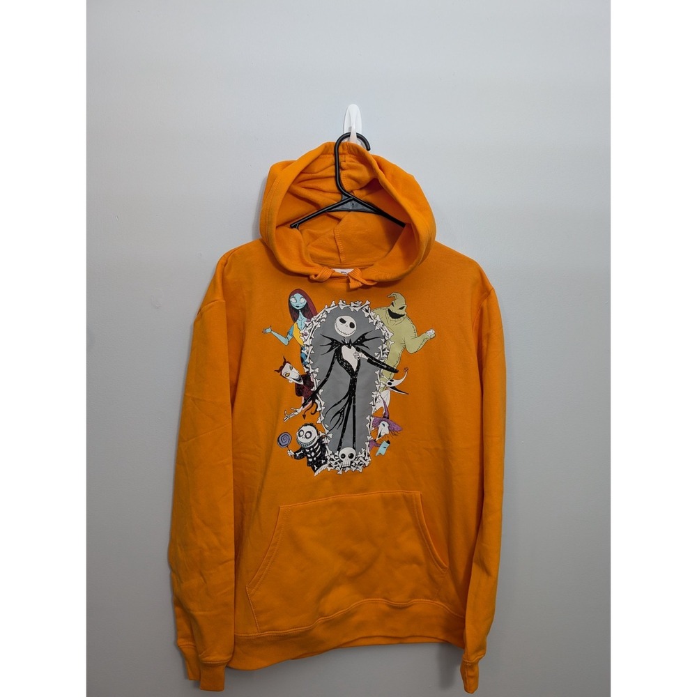 Z4 Disney Nightmare Before Christmas L Jack Skellington Orange Hoodie Sweatshirt